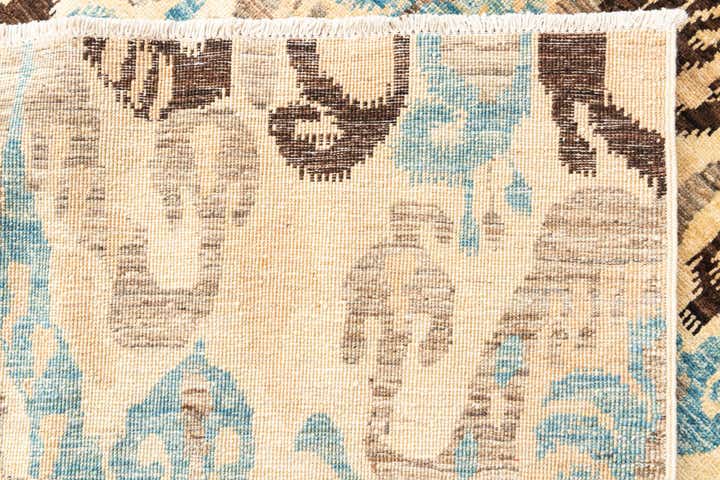 6' 8 x 9' 3 Hand Knotted Ikat Oriental Rug