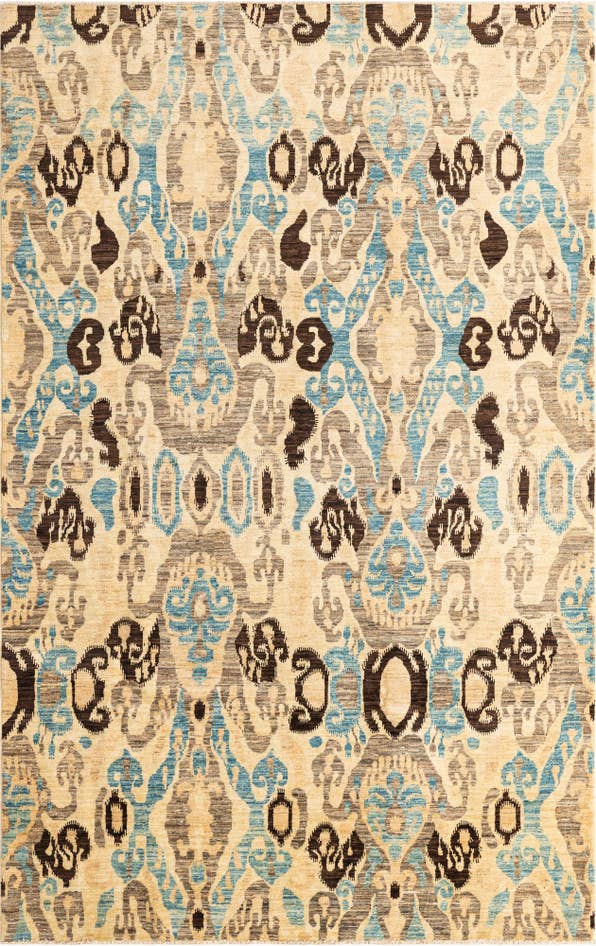 Detail image of 6' 8 x 9' 3 Hand Knotted Ikat Oriental Rug