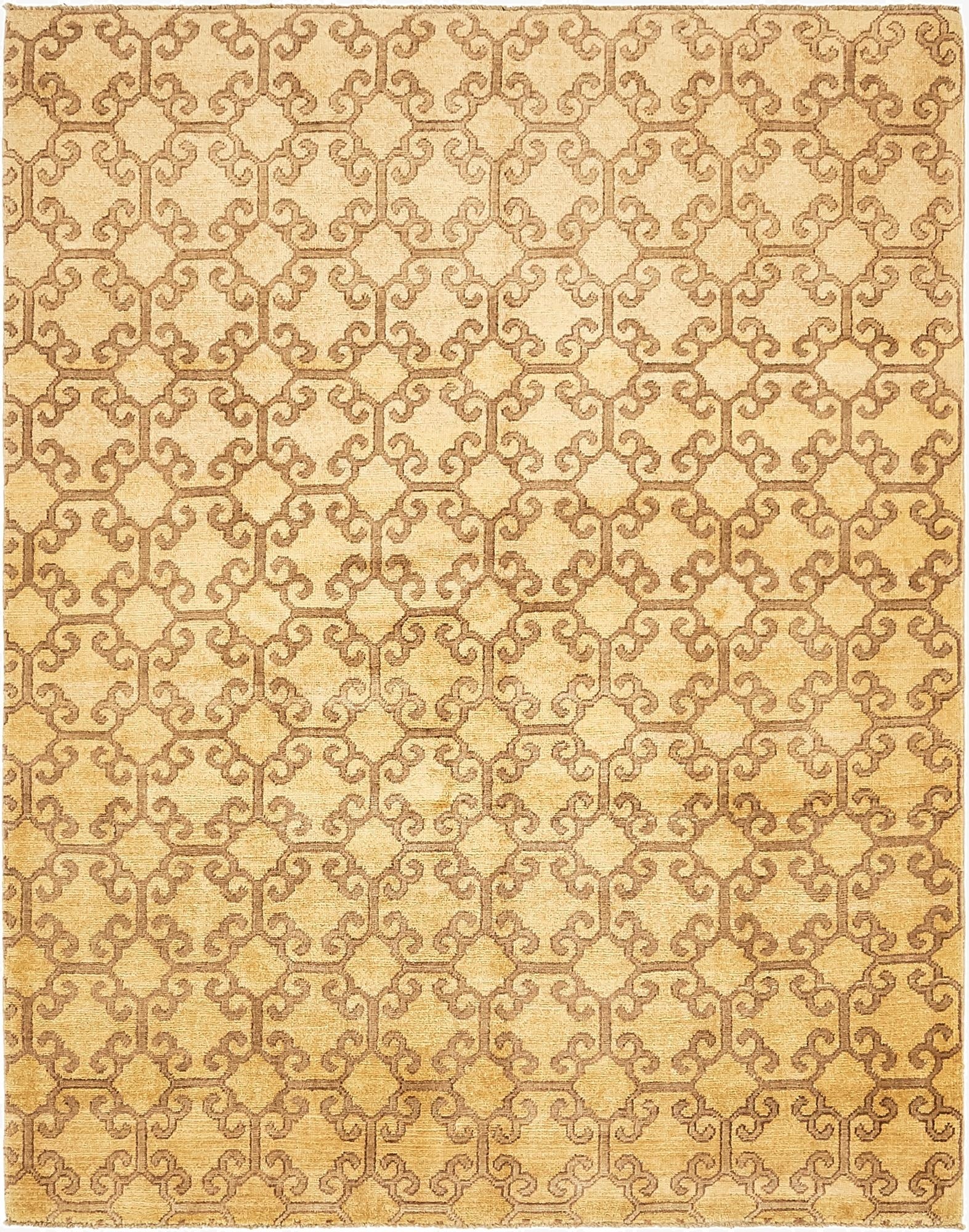 5' x 6' 5  Hand Knotted Ikat Rug