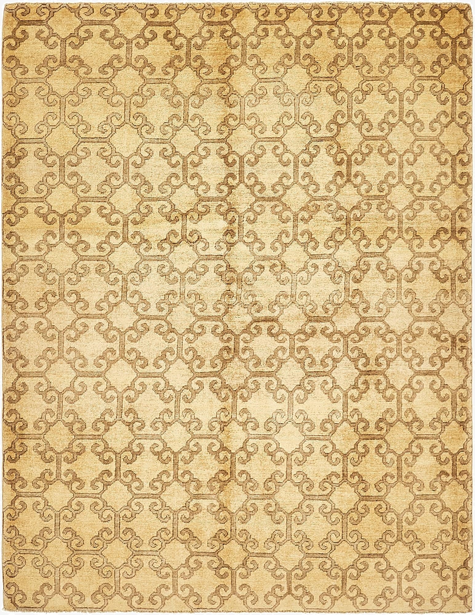 5' x 6' 6  Hand Knotted Ikat Oriental Rug