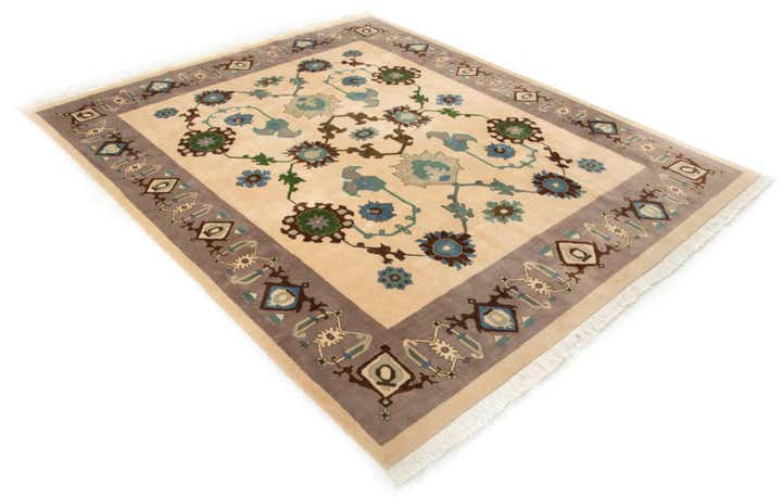 8' x 10' Hand Knotted Indo Tabriz Wool Rug