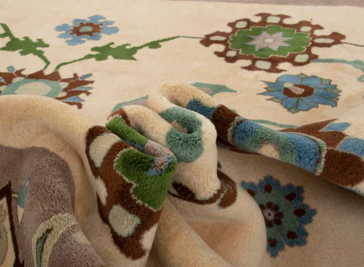 8' x 10' Hand Knotted Indo Tabriz Wool Rug