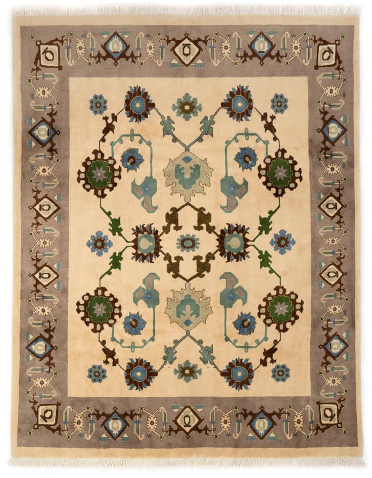 Detail image of 8' x 10' Hand Knotted Indo Tabriz Wool Rug