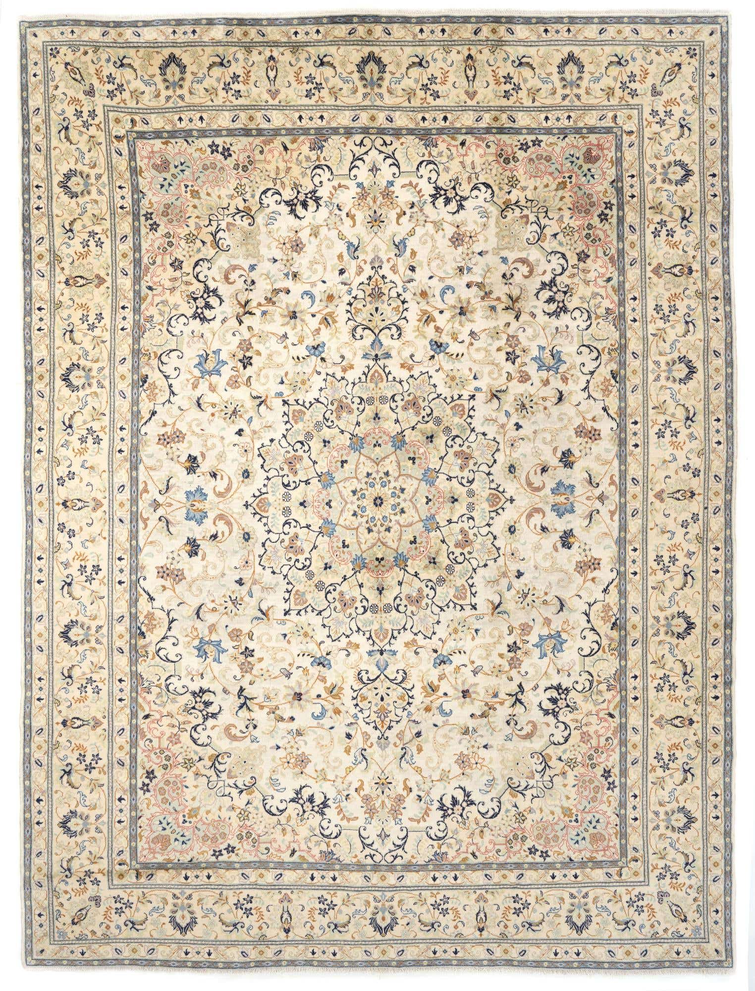 9' 4 x 12' 9 Hand Knotted Isfahan Persian Wool Rug