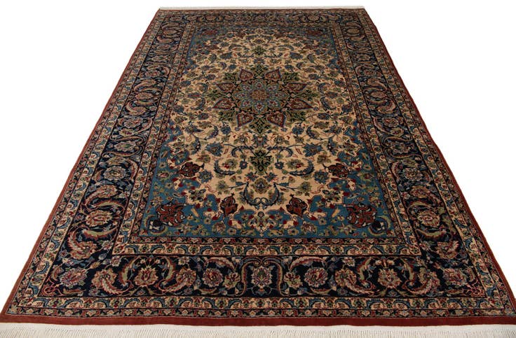 Detail image of 7' x 10' 3 Hand Knotted Isfahan Oriental Wool Rug