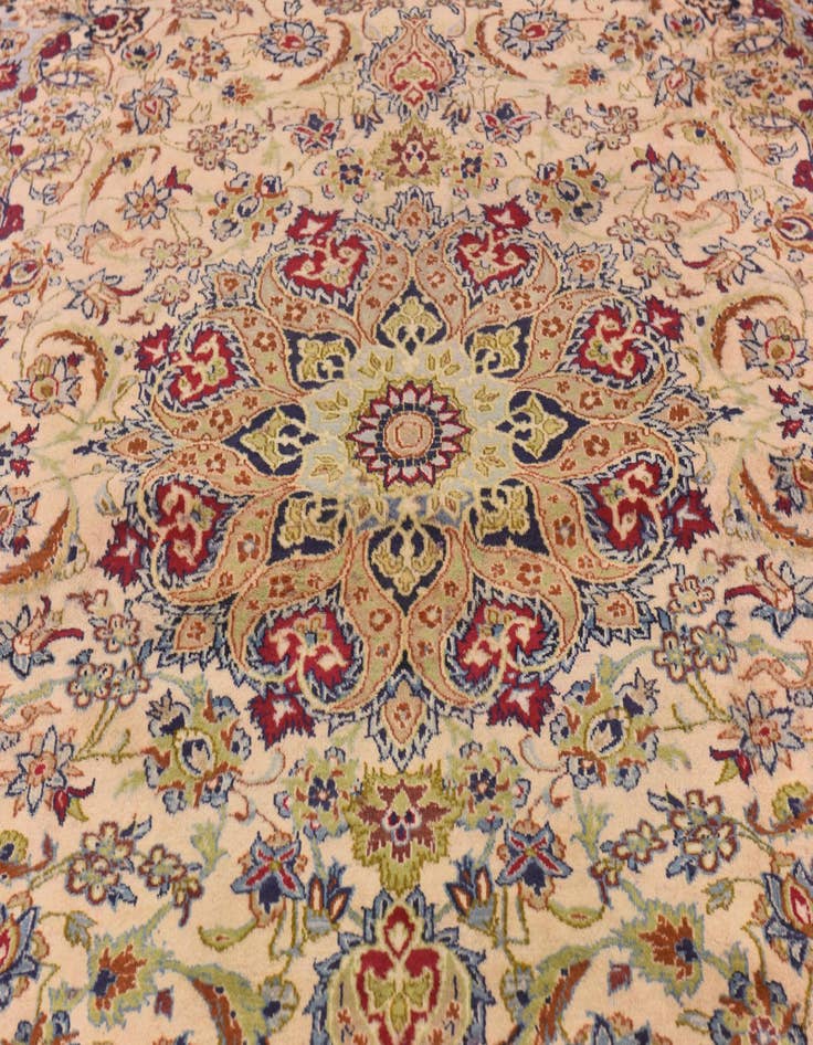 Detail image of 9' 8 x 12' 8  Hand Knotted Isfahan Persian Wool Rug