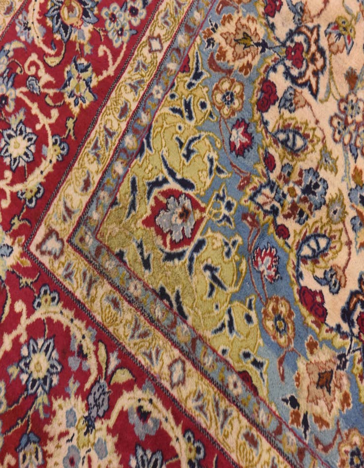 Detail image of 9' 8 x 12' 8  Hand Knotted Isfahan Persian Wool Rug