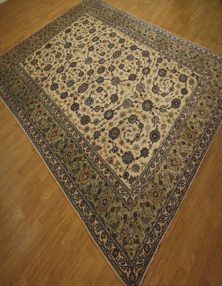 Detail image of 9' 9 x 13' 4 Hand Knotted Kashan Persian Wool Rug