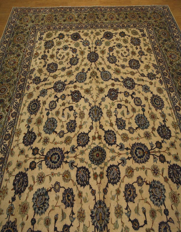 Detail image of 9' 9 x 13' 4 Hand Knotted Kashan Persian Wool Rug