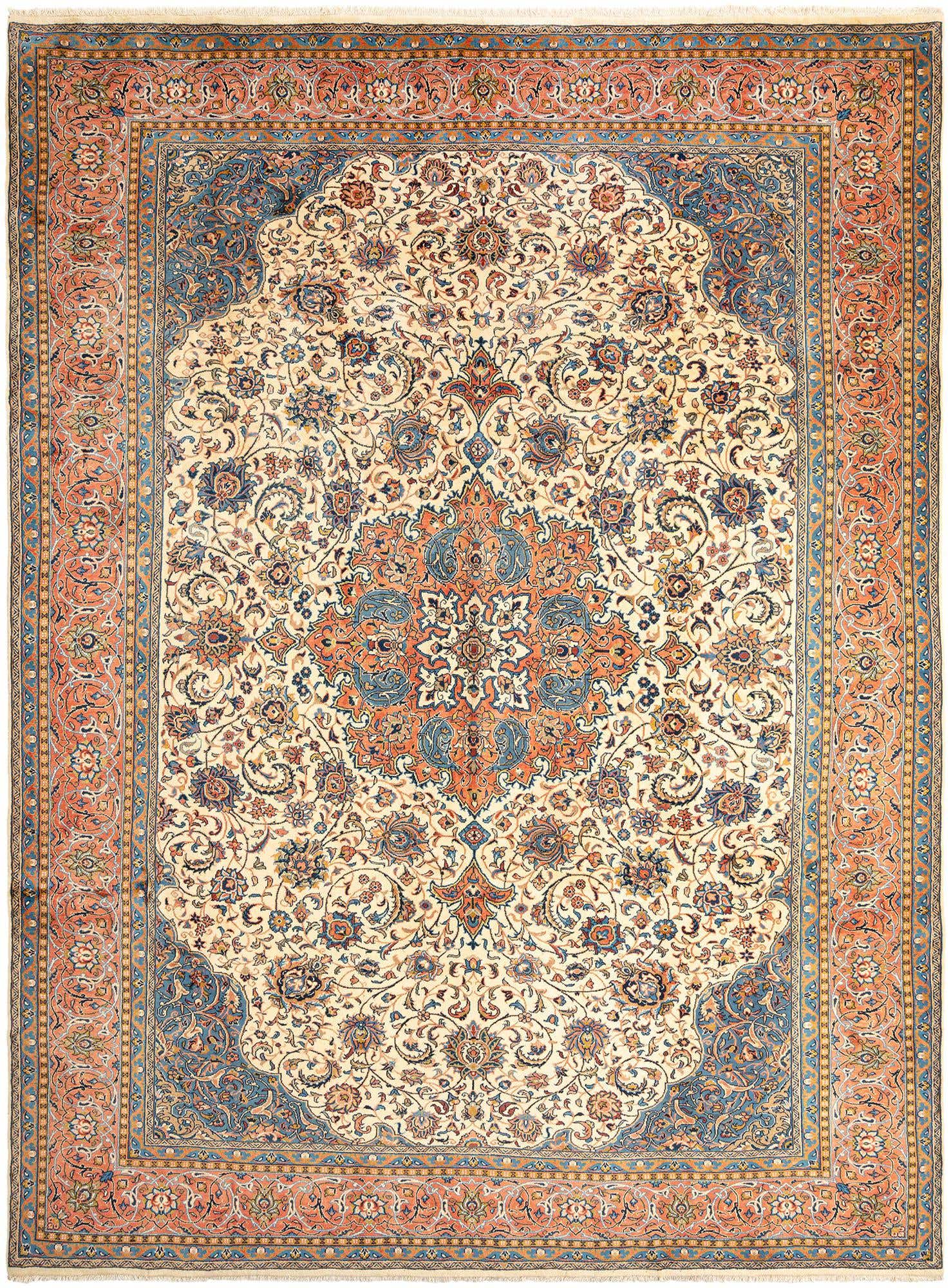 9' 4 x 12' 11 Kashan Wool Rug