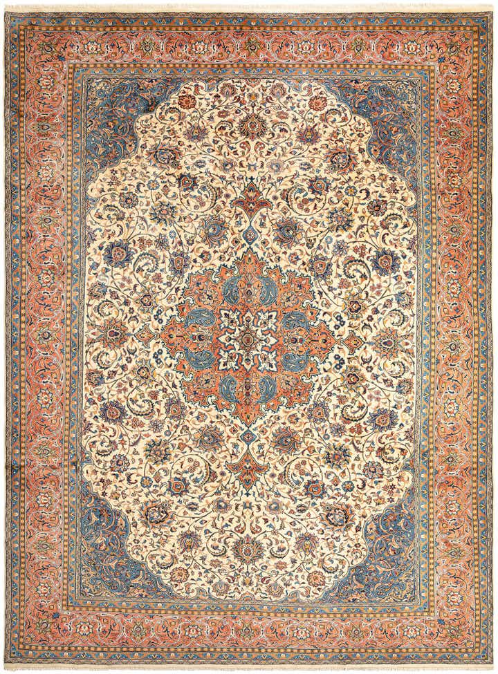 9' 4 x 12' 11 Kashan Wool Rug