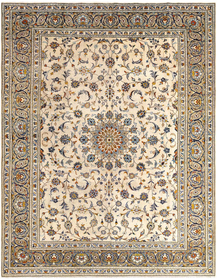 Detail image of 9' 1 x 11' 7 Kashan Wool Rug