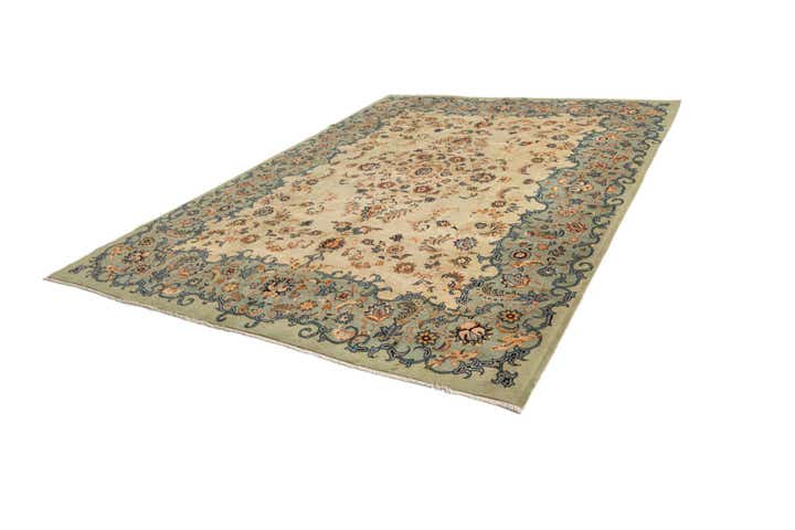 9' 7 x 13' Hand Knotted Kashan Persian Wool Rug