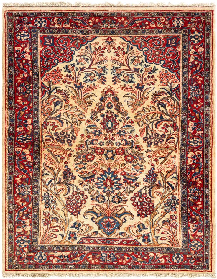 Detail image of 3' 5 x 5' 5 Kashan Wool Rug
