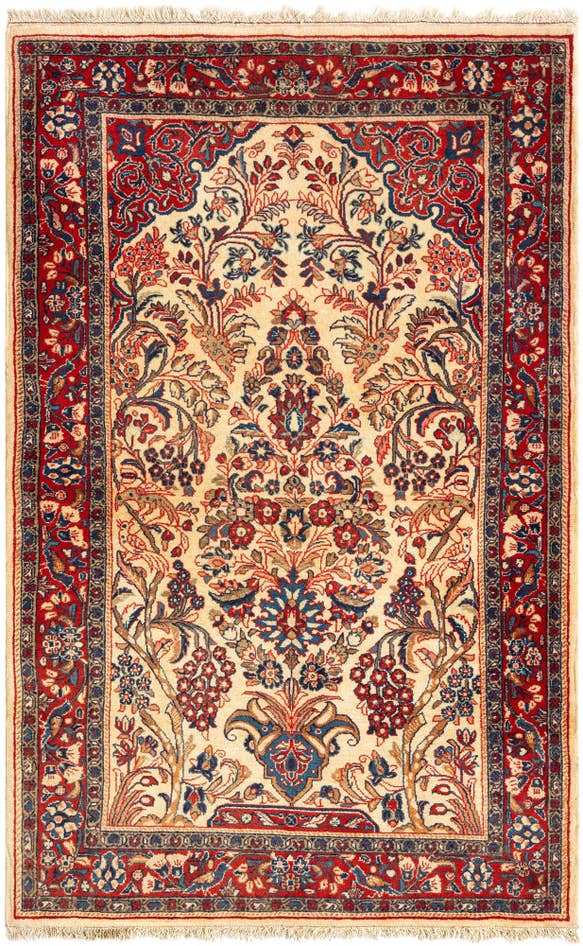 Detail image of 3' 5 x 5' 5 Kashan Wool Rug