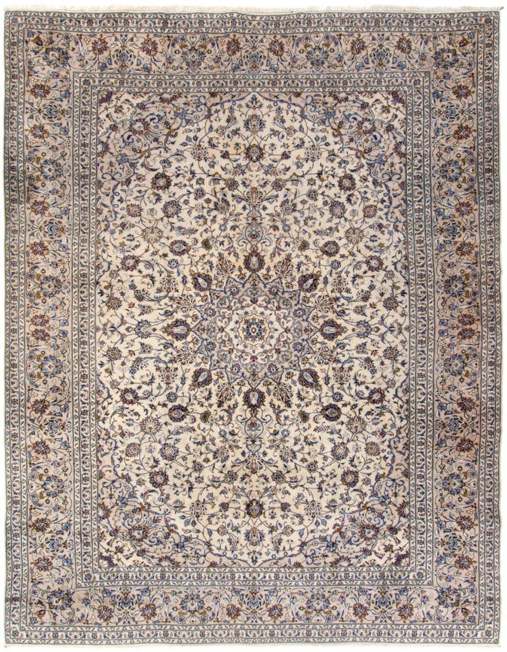 Detail image of 9' 9 x 12' 11 Hand Knotted Kashan Persian Wool Rug
