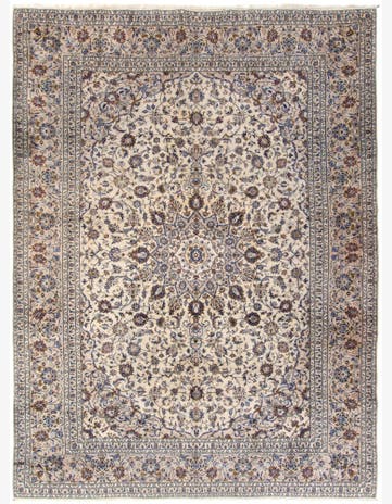 9' 9 x 12' 11 Hand Knotted Kashan Persian Wool Rug