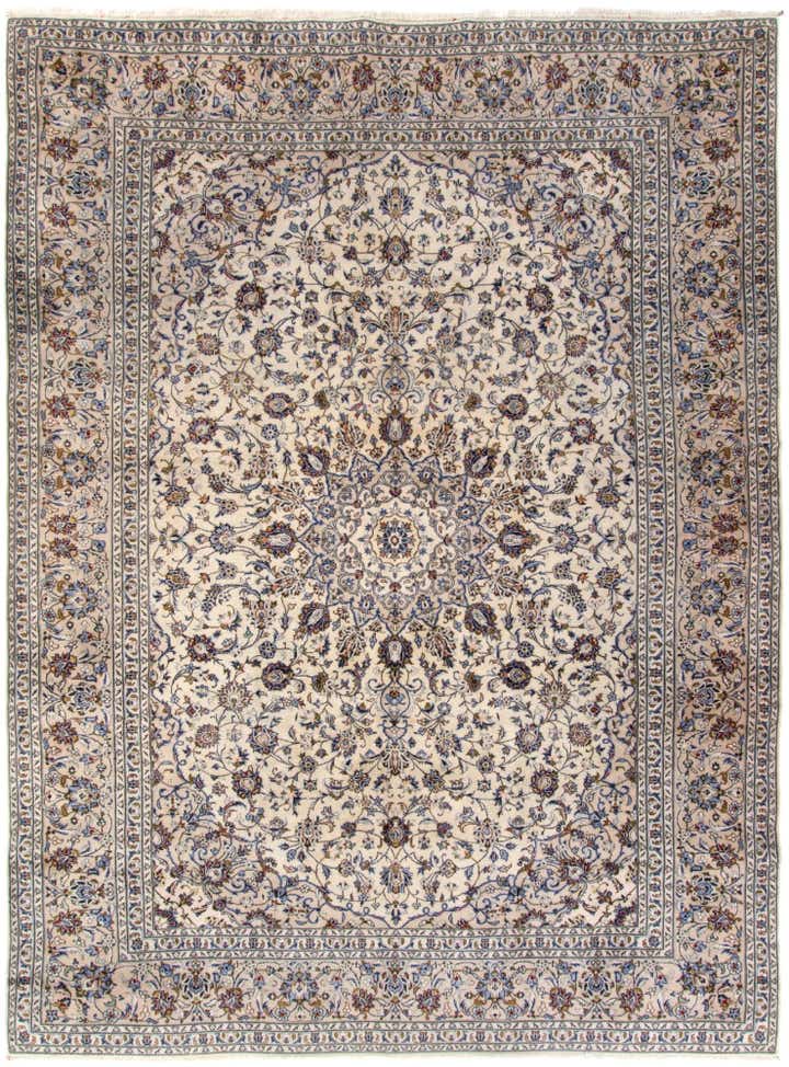 9' 9 x 12' 11 Hand Knotted Kashan Persian Wool Rug