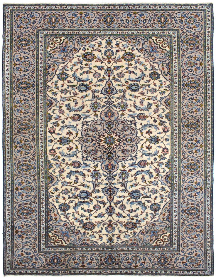 Detail image of 6' 6 x 10' Hand Knotted Kashan Persian Wool Rug