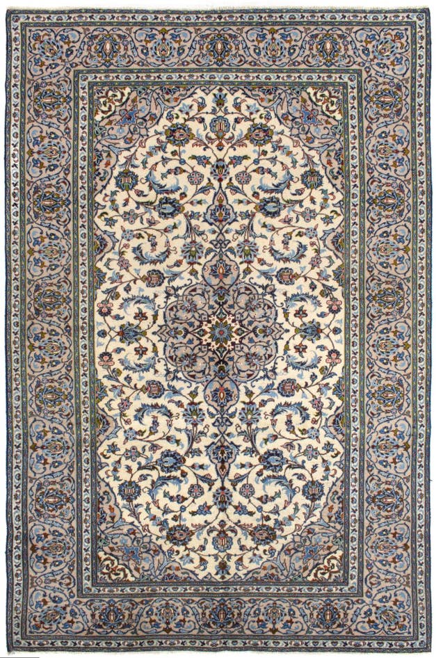 Detail image of 6' 6 x 10' Hand Knotted Kashan Persian Wool Rug