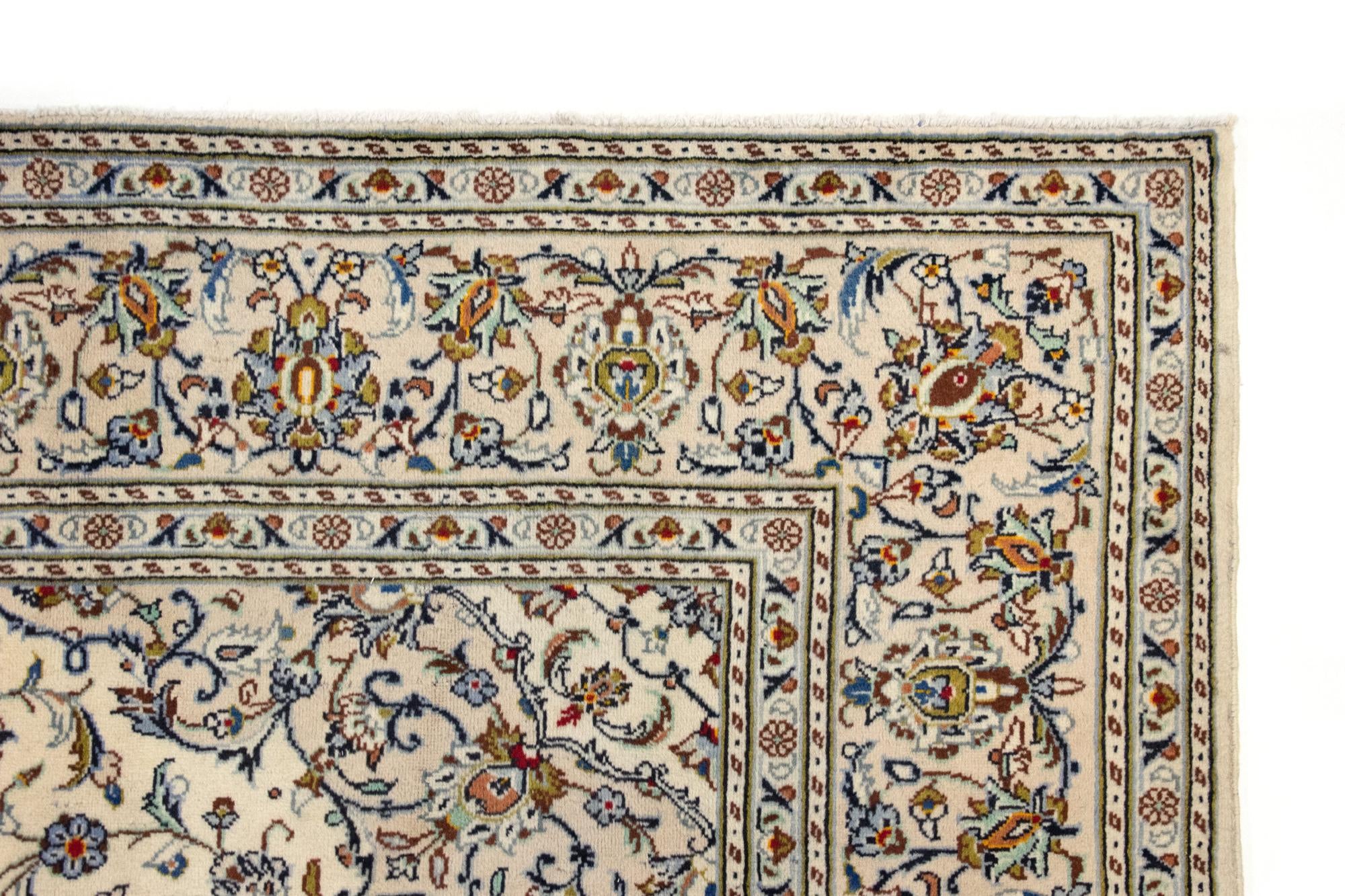 6' 7 x 9' 5 Hand Knotted Kashan Persian Wool Rug