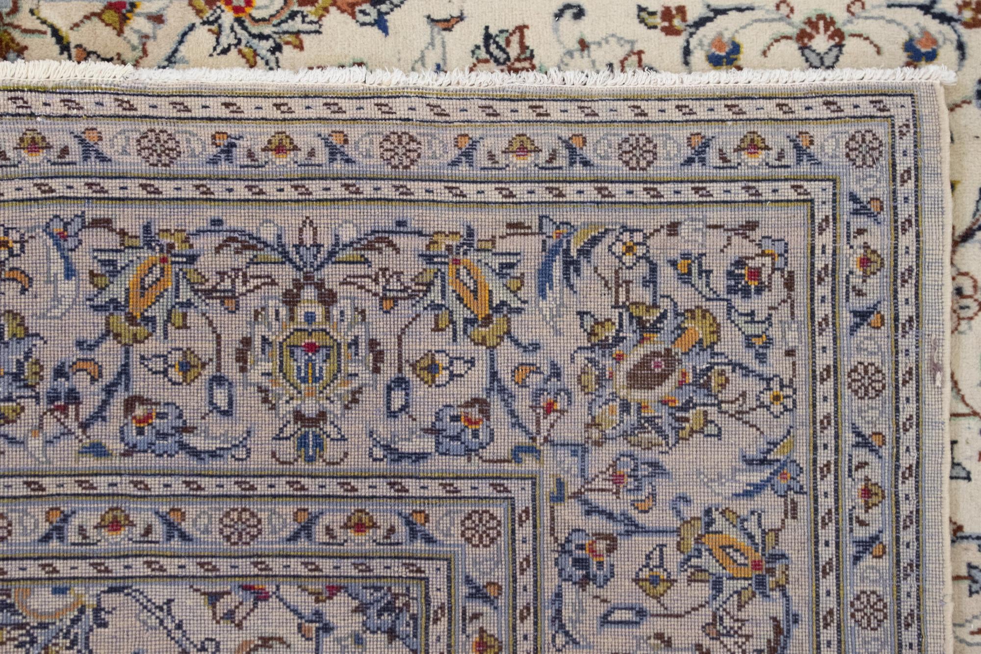 6' 7 x 9' 5 Hand Knotted Kashan Persian Wool Rug