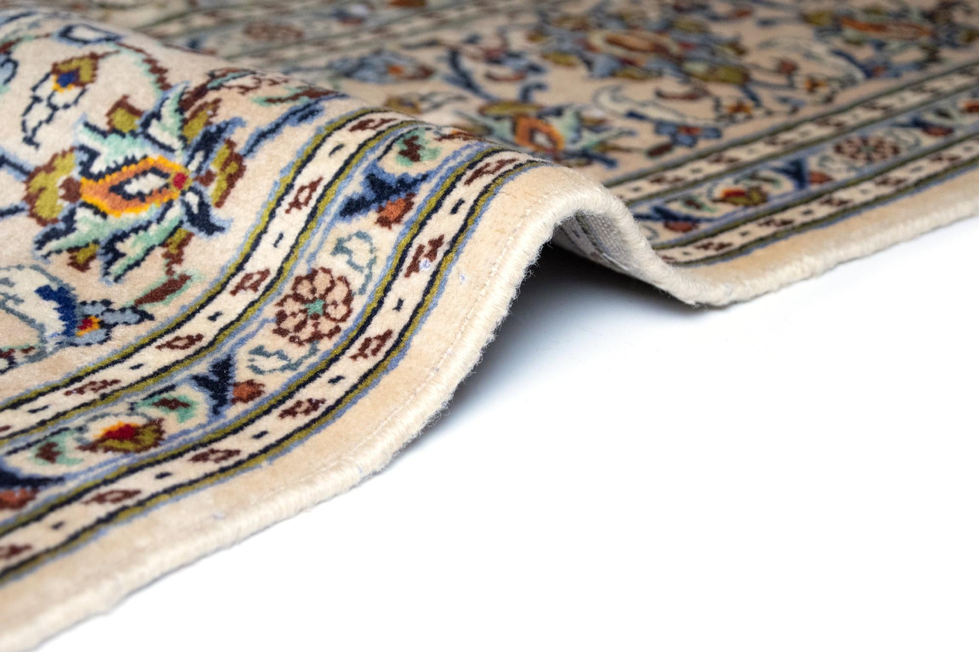 6' 7 x 9' 5 Hand Knotted Kashan Persian Wool Rug
