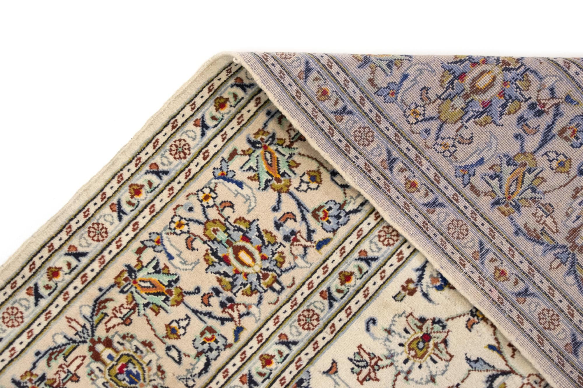 6' 7 x 9' 5 Hand Knotted Kashan Persian Wool Rug