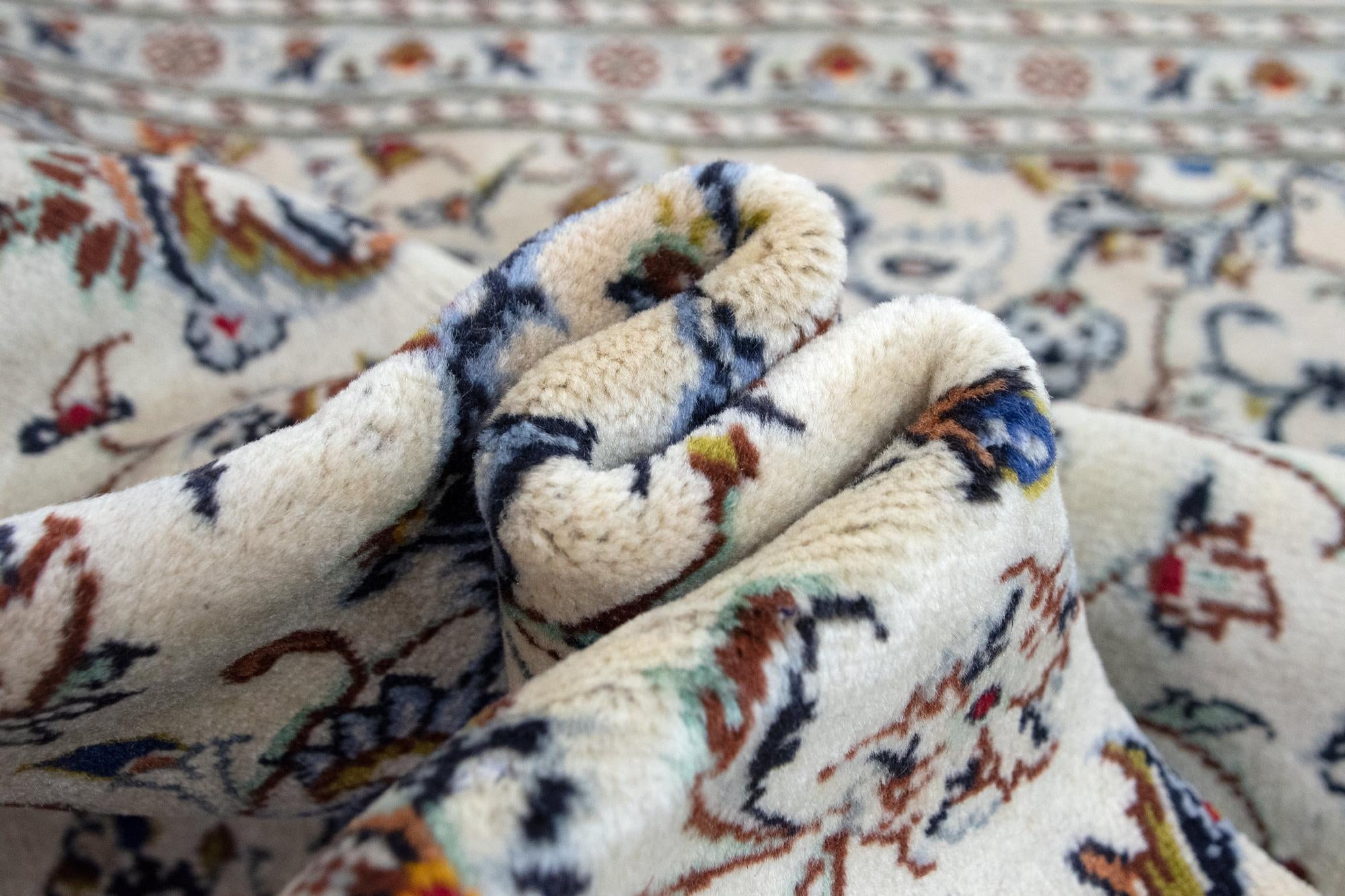 6' 7 x 9' 5 Hand Knotted Kashan Persian Wool Rug