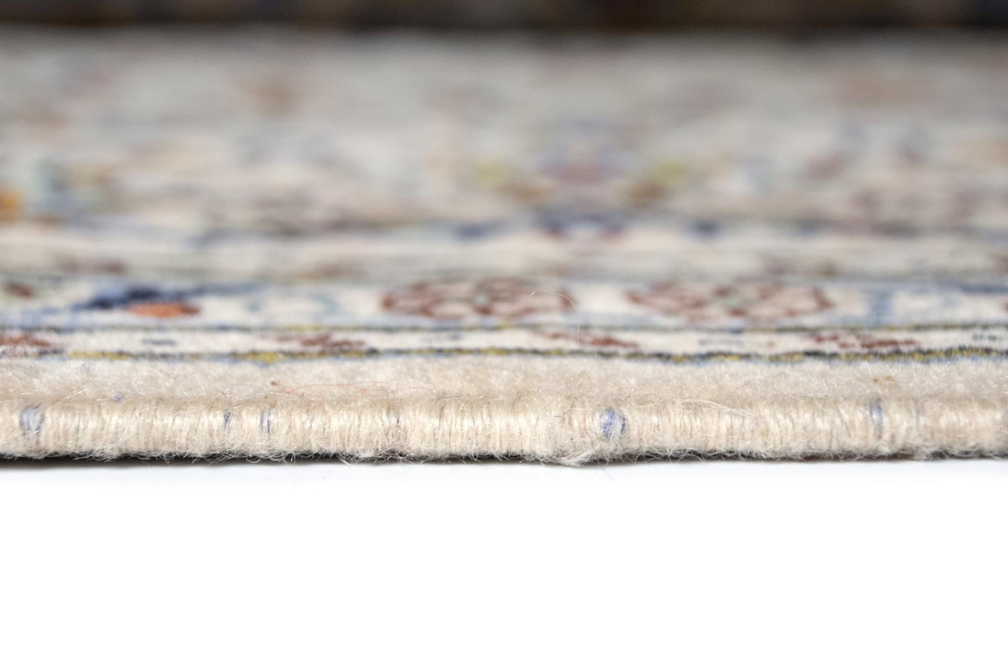 6' 7 x 9' 5 Hand Knotted Kashan Persian Wool Rug