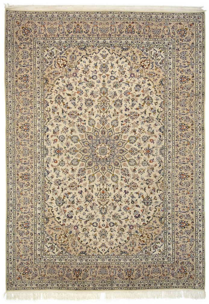 8' x 11' 2 Hand Knotted Kashan Persian Wool Rug