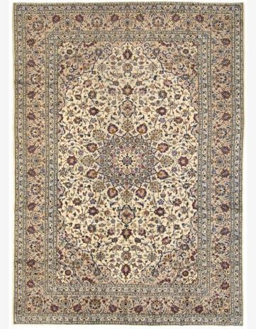 8' x 11' 2 Hand Knotted Kashan Persian Wool Rug