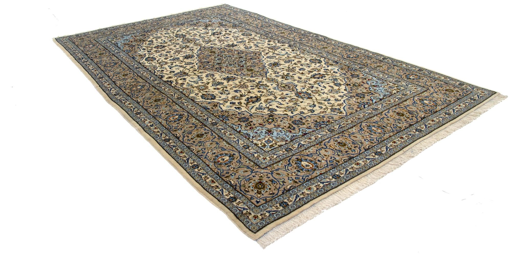 7' 10 x 13' Hand Knotted Kashan Persian Wool Rug