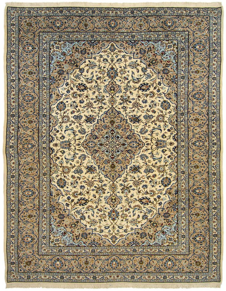Detail image of 7' 10 x 13' Hand Knotted Kashan Persian Wool Rug
