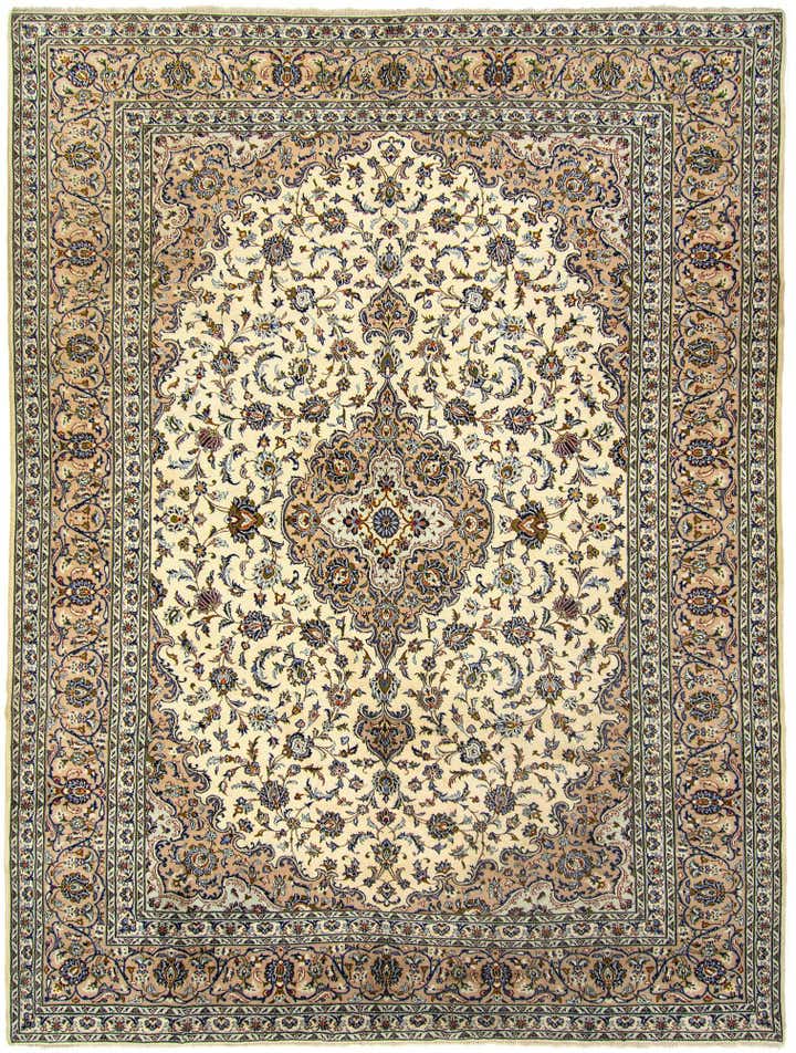 9' 11 x 13' 4 Hand Knotted Kashan Persian Wool Rug