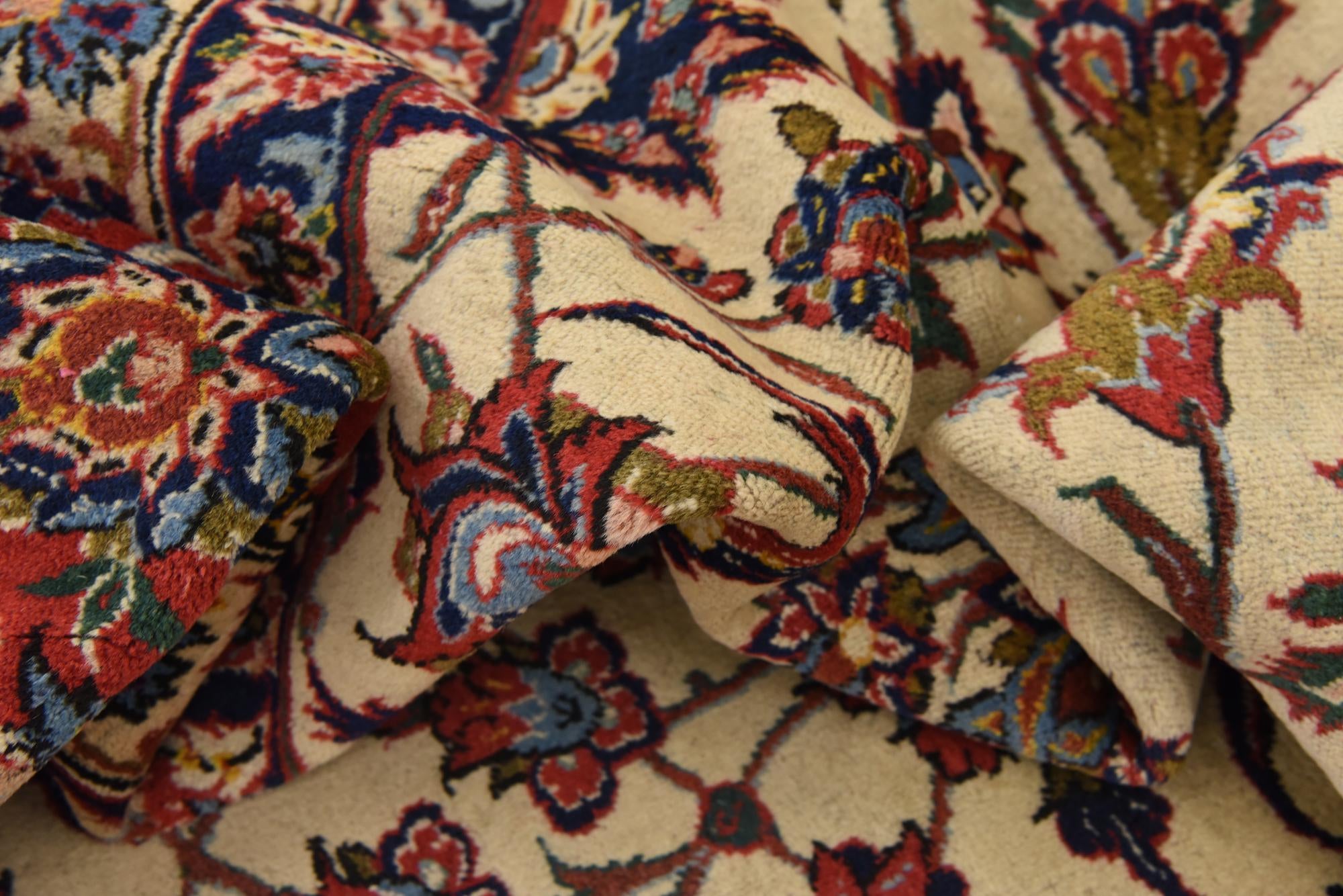10' 3 x 12' 9 Hand Knotted Kashan Persian Wool Rug