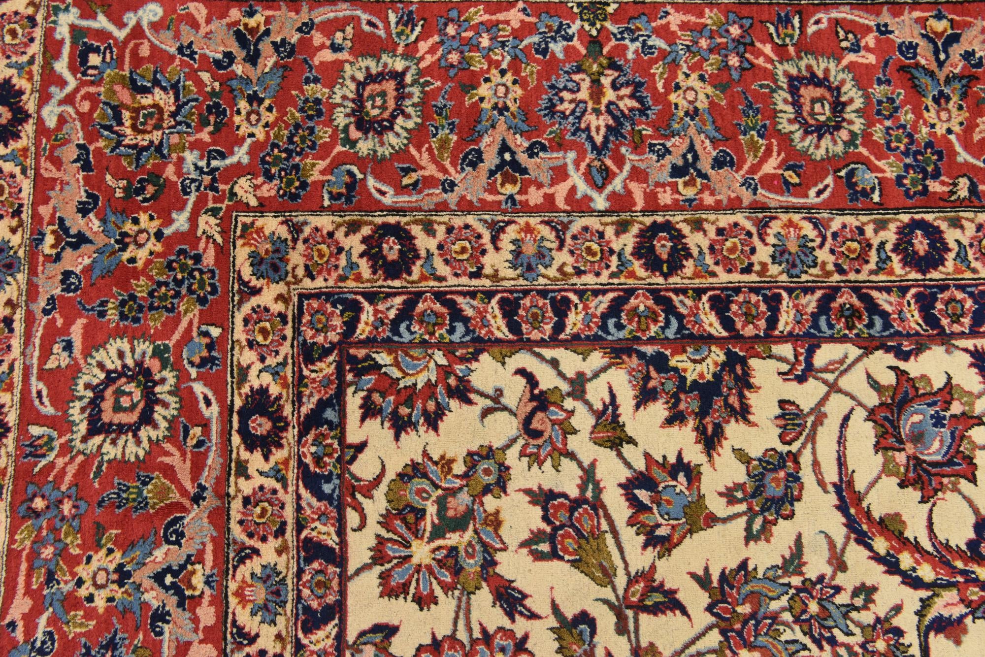 10' 3 x 12' 9 Hand Knotted Kashan Persian Wool Rug