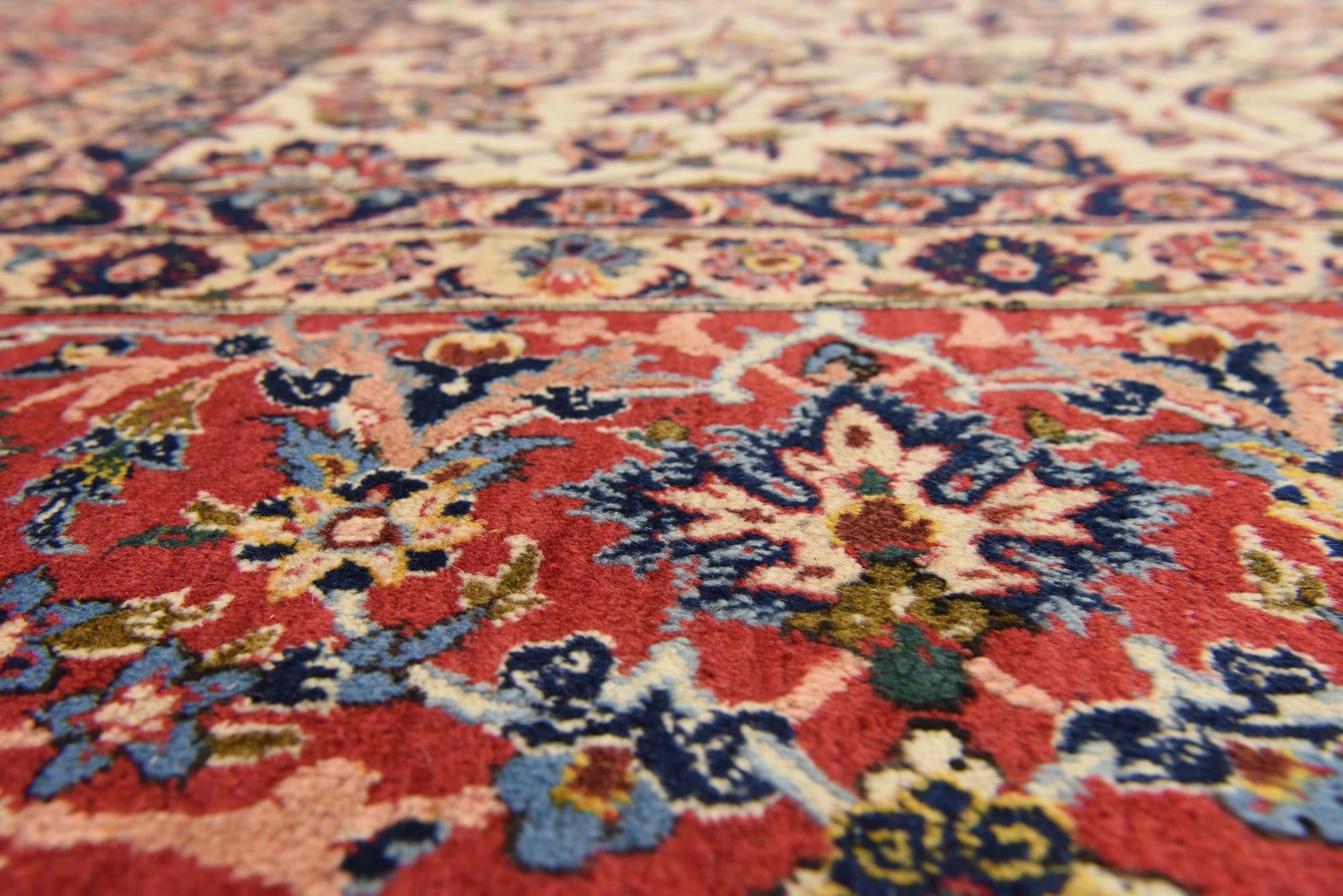 10' 3 x 12' 9 Hand Knotted Kashan Persian Wool Rug