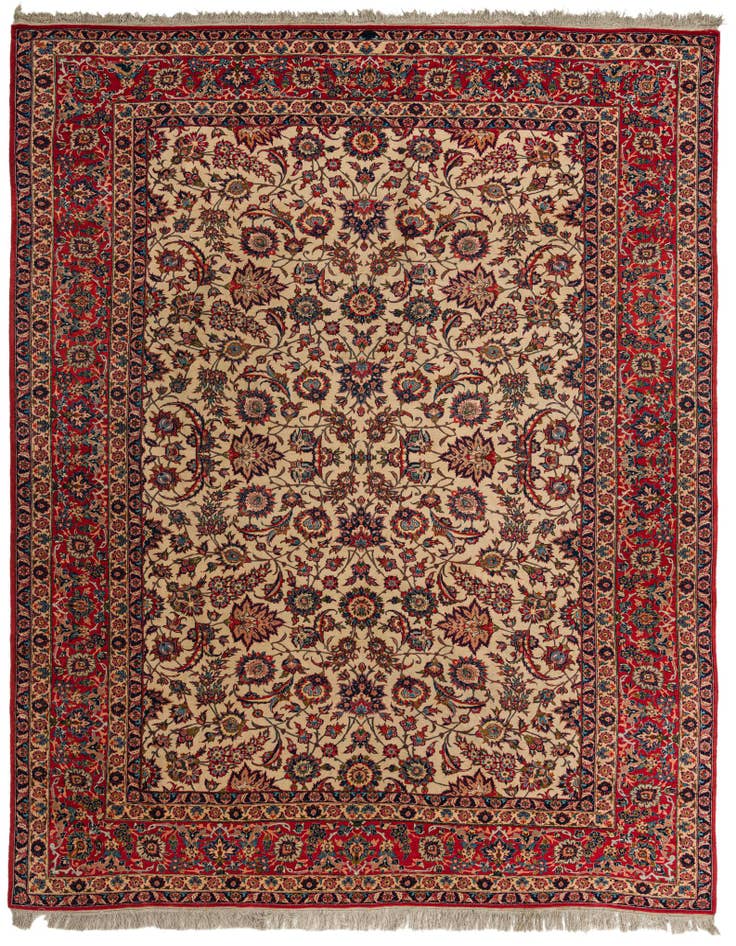 Detail image of 10' 3 x 12' 9 Hand Knotted Kashan Persian Wool Rug