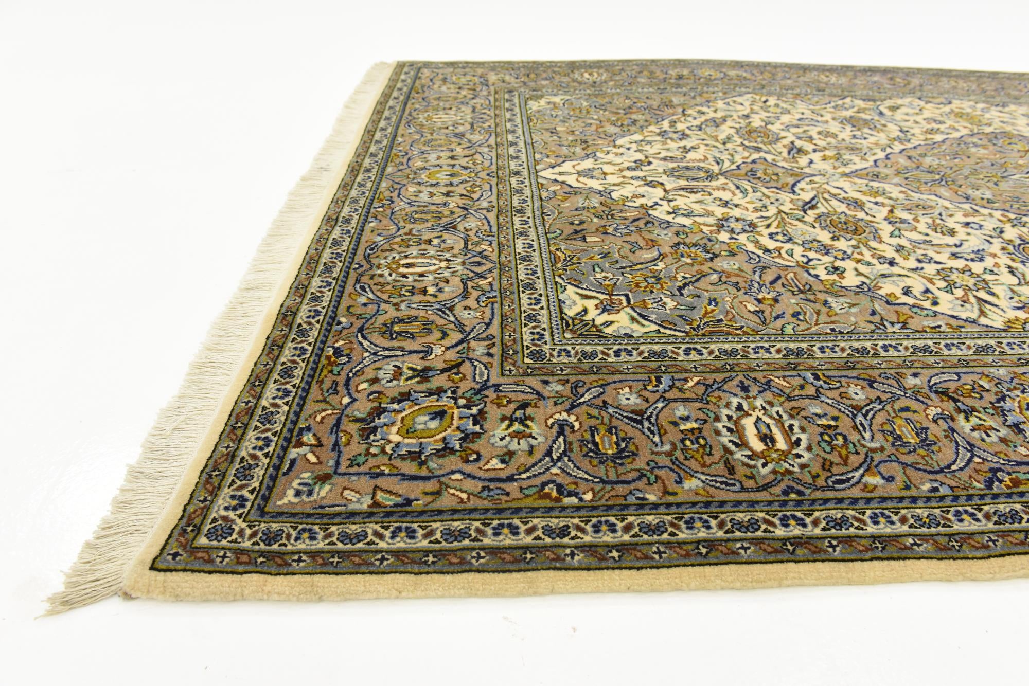 4' 6 x 7' 4 Hand Knotted Kashan Persian Rug