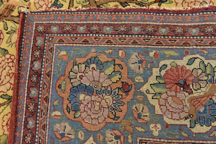 4' 6 x 6' 9 Hand Knotted Kashan Persian Rug