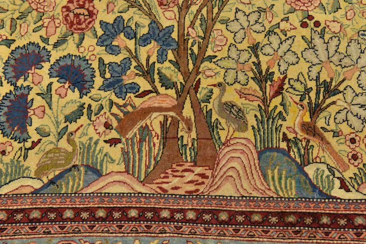4' 6 x 6' 9 Hand Knotted Kashan Persian Rug