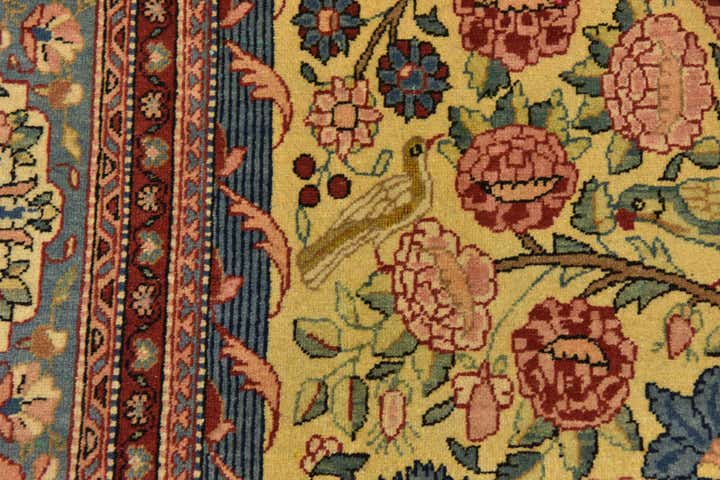 4' 6 x 6' 9 Hand Knotted Kashan Persian Rug