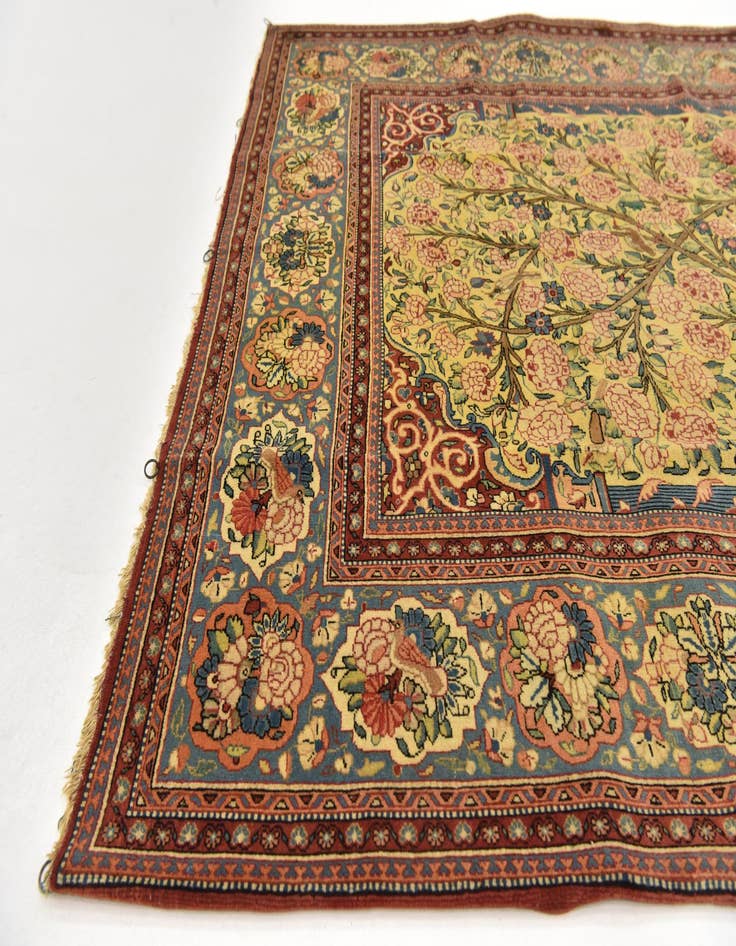 Detail image of 4' 6 x 6' 9 Hand Knotted Kashan Persian Rug