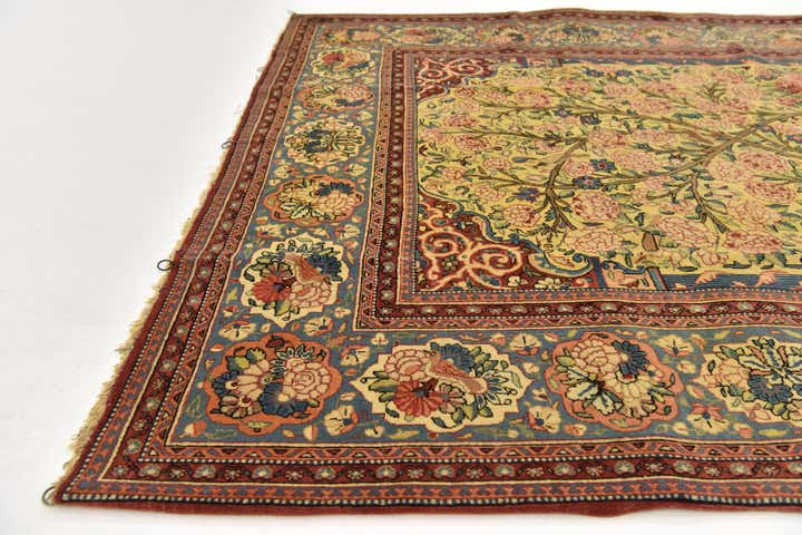 4' 6 x 6' 9 Hand Knotted Kashan Persian Rug