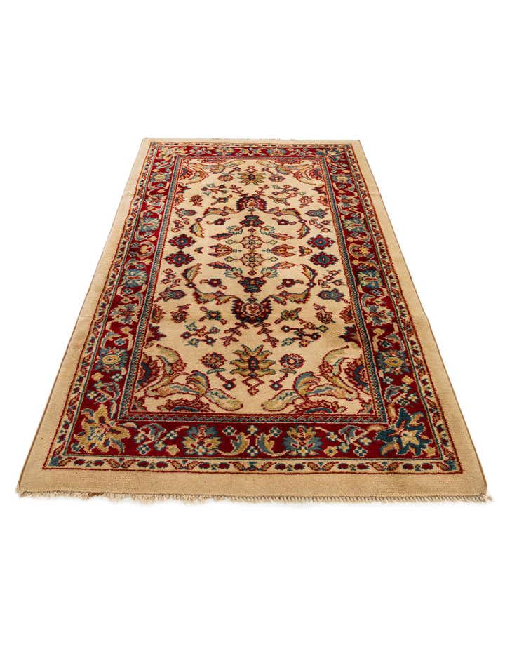3' 11 x 7' 3 Hand Knotted Kashan Wool Rug
