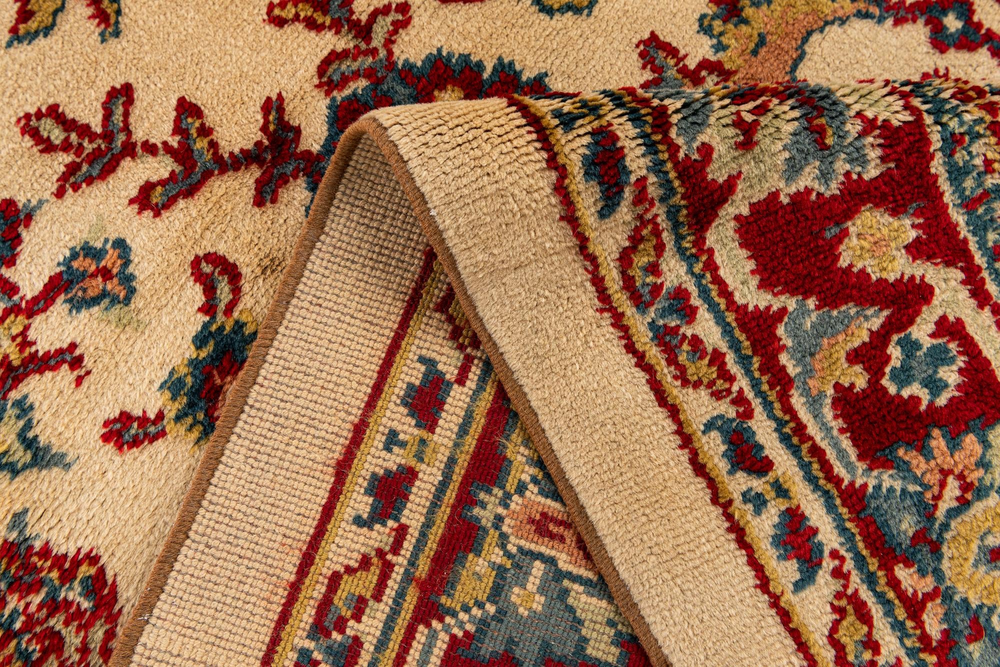 3' 11 x 7' 3 Hand Knotted Kashan Wool Rug