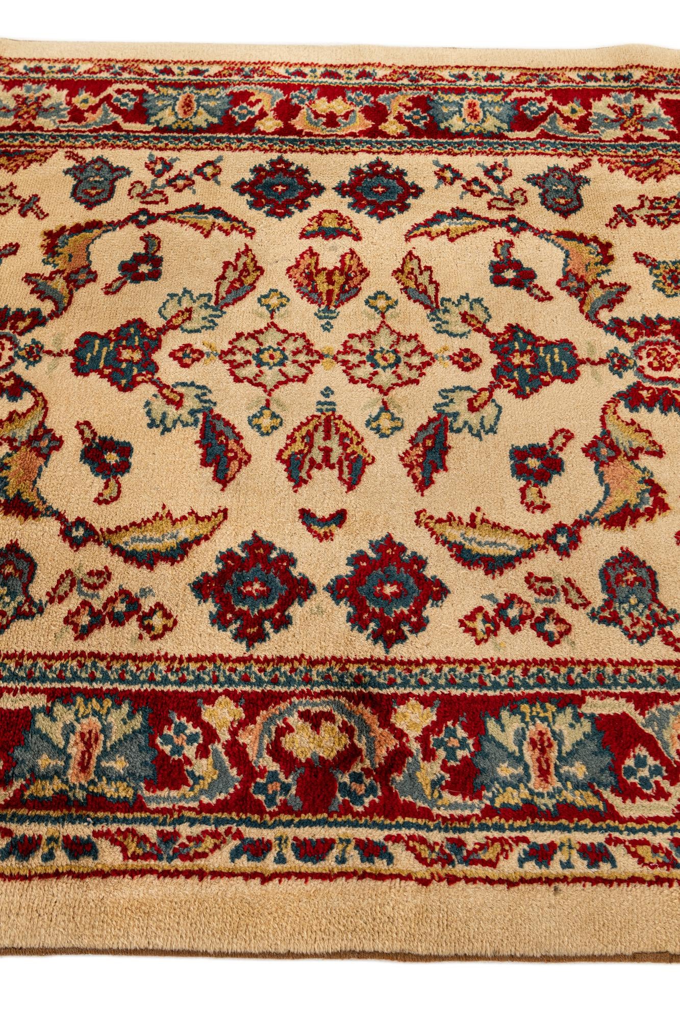 3' 11 x 7' 3 Hand Knotted Kashan Wool Rug