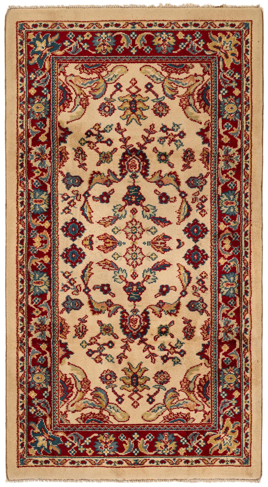 3' 11 x 7' 3 Hand Knotted Kashan Wool Rug
