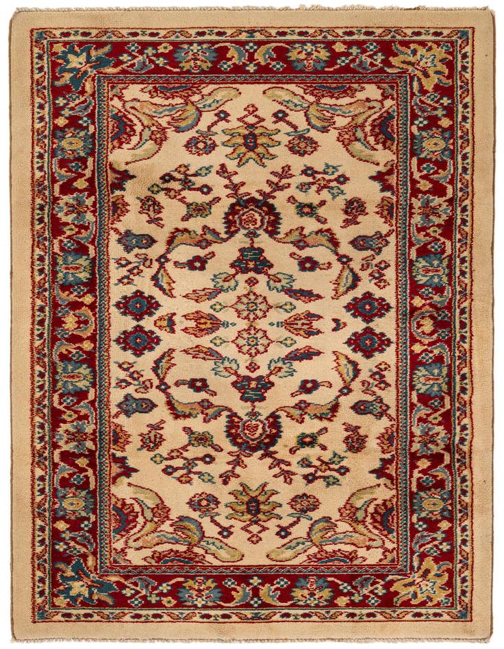 Detail image of 3' 11 x 7' 3 Hand Knotted Kashan Wool Rug